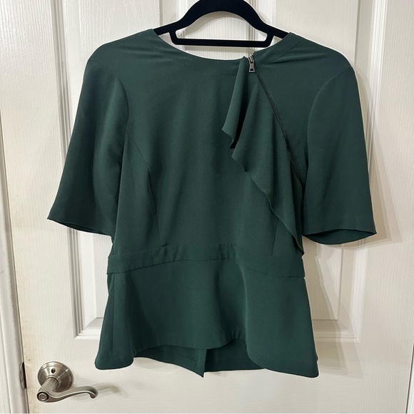 BCBGMaxAzria Blouse. Dark Green, size small - Picture 1 of 6